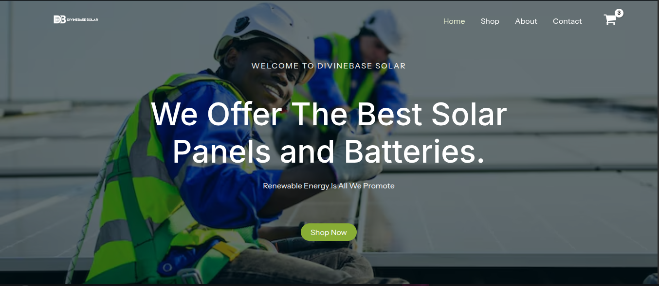 Responsive WordPress website design for a solar energy company showcasing services and products.