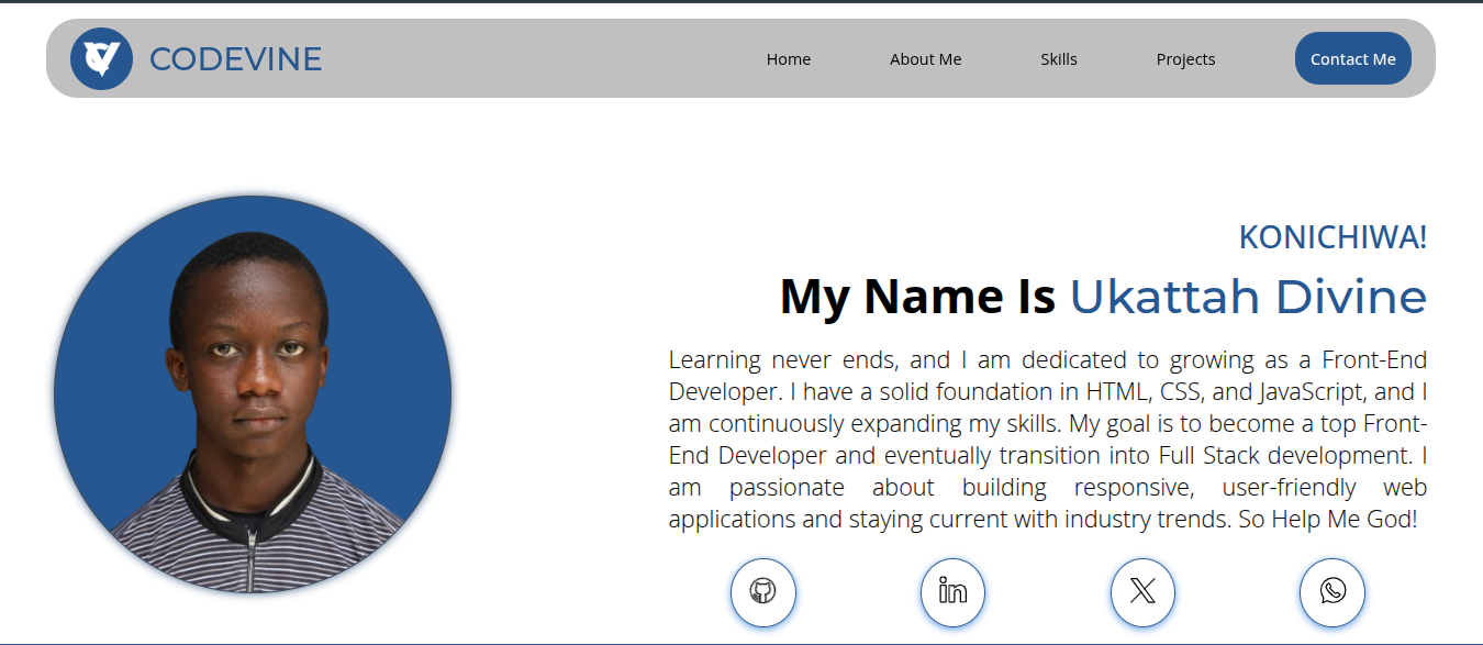 Portfolio website project version 1.0
